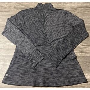 Lululemon Women's &go Take-Off Long Sleeve Heathered Black Top Size 10‎
